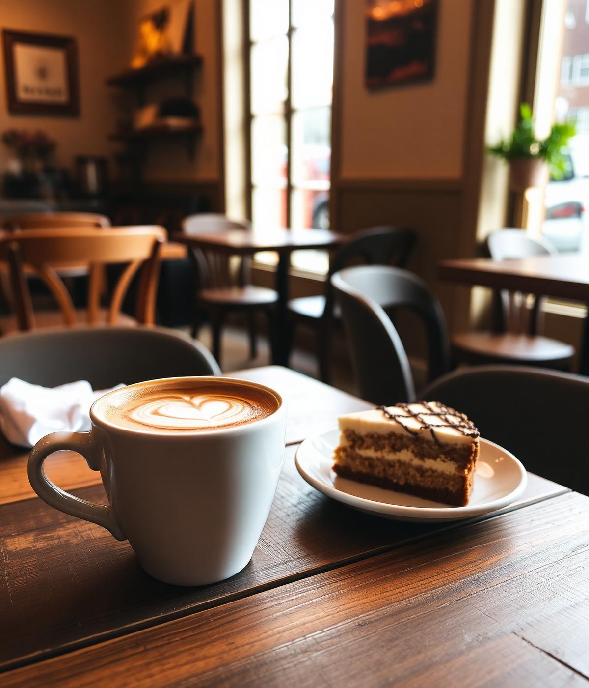 Cappuccino mit hausgemachtem Kuchen