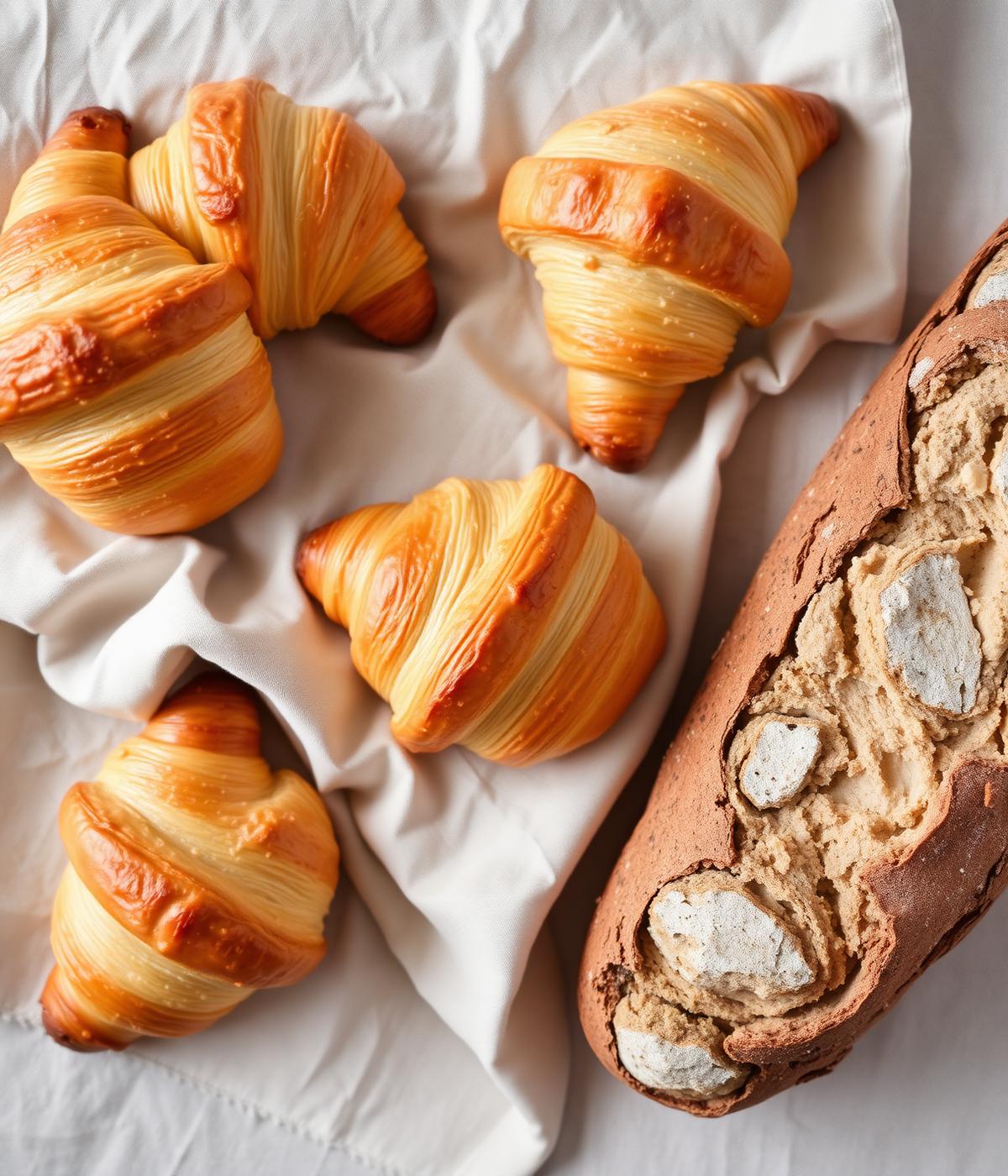 Croissants und Landbrot